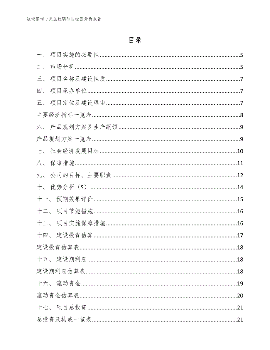 夹层玻璃项目经营分析报告（模板）_第2页