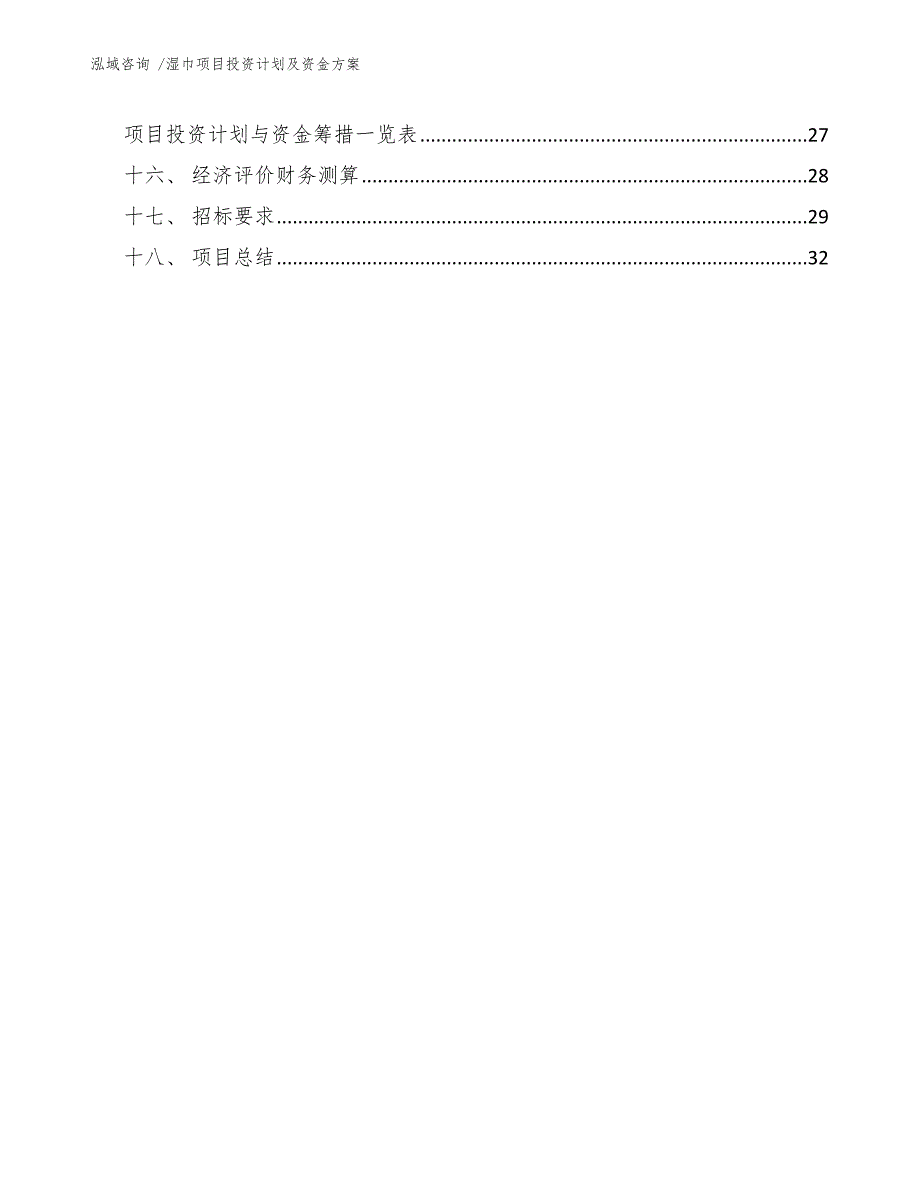 湿巾项目投资计划及资金方案（范文参考）_第2页