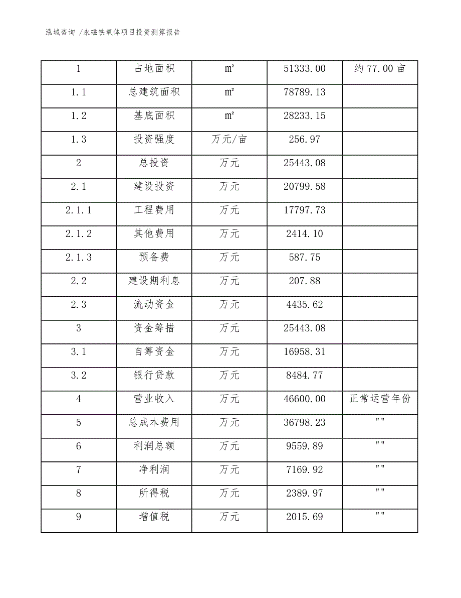 永磁铁氧体项目投资测算报告（范文模板）_第4页