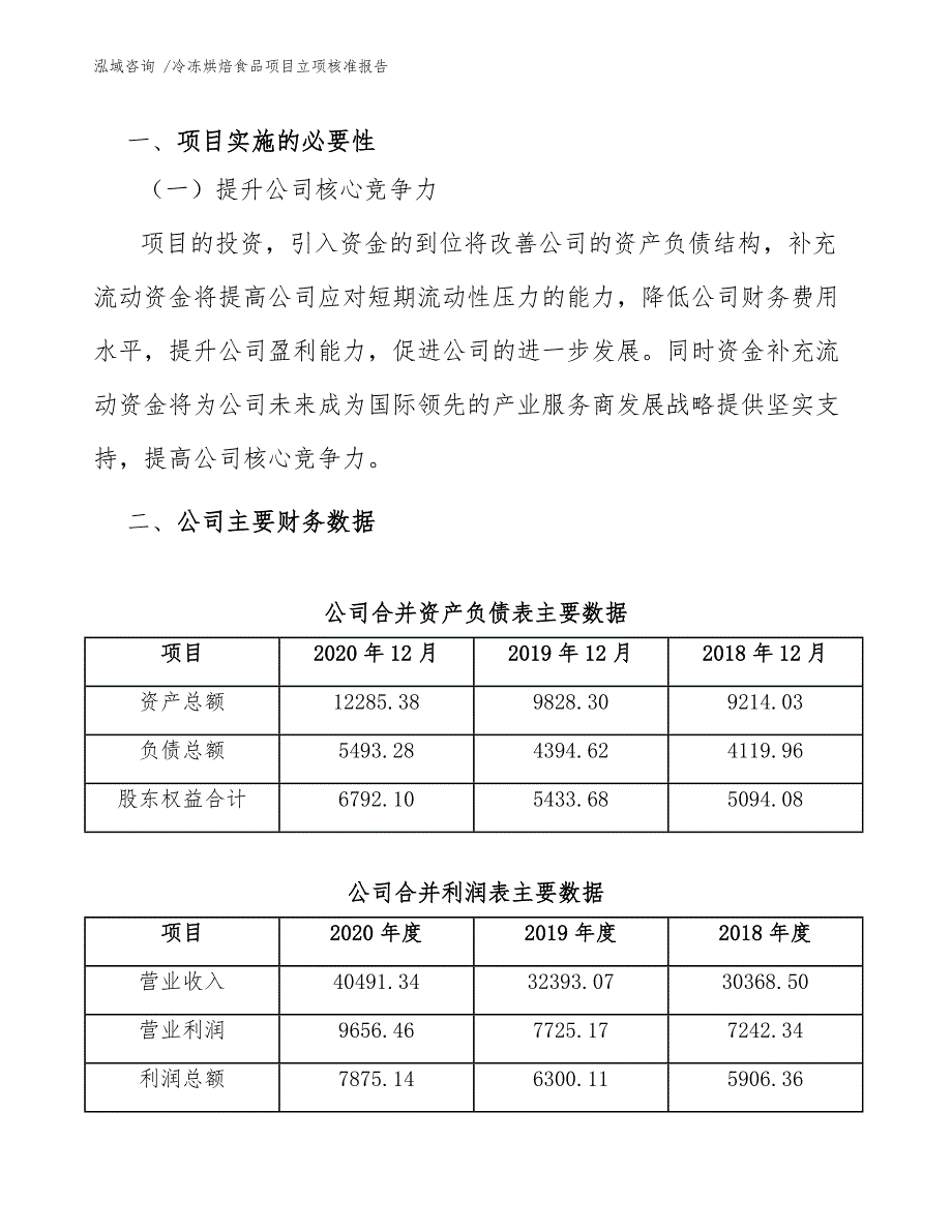 冷冻烘焙食品项目立项核准报告（范文）_第3页