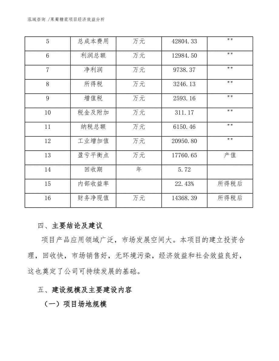 果葡糖浆项目经济效益分析（参考模板）_第5页