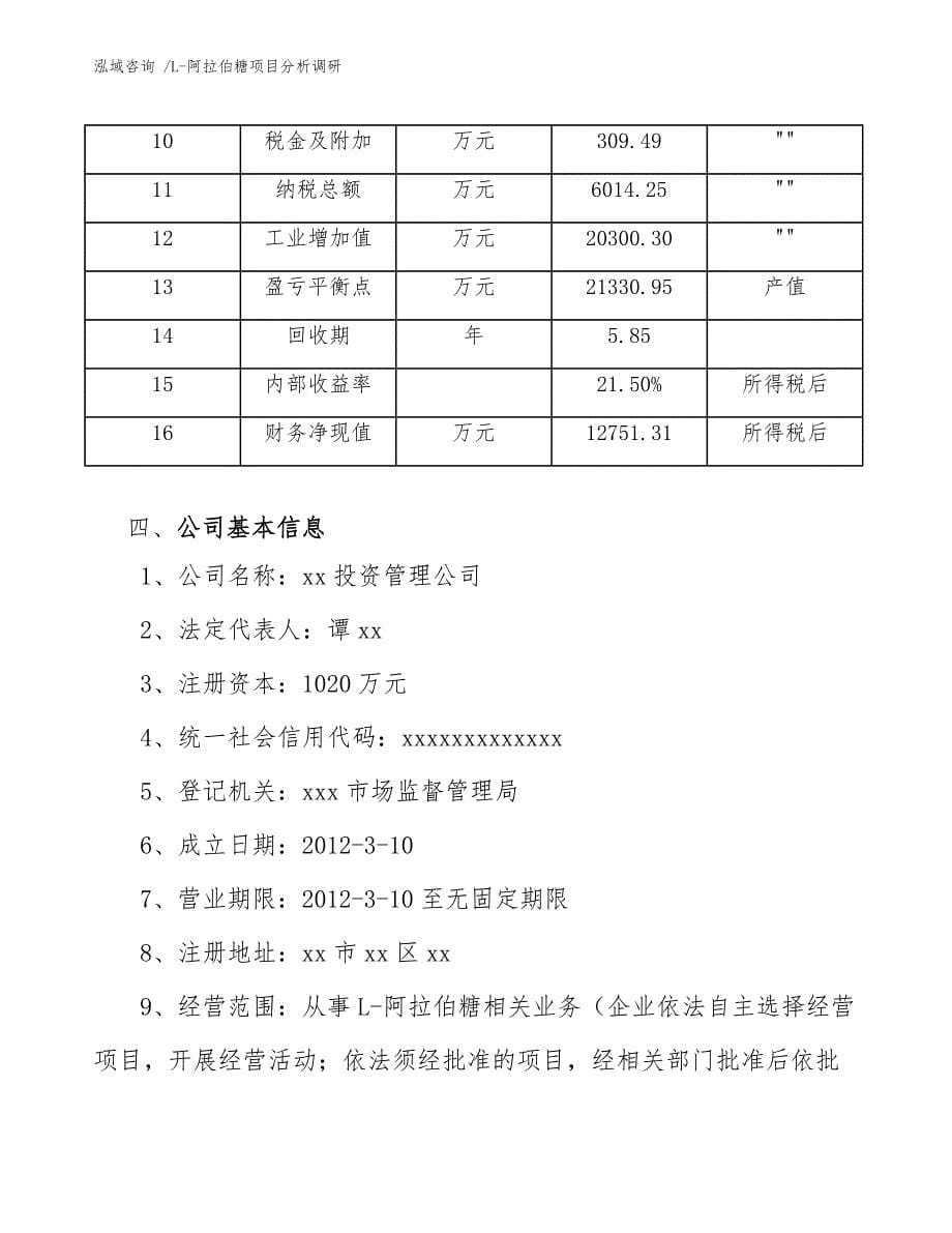 L-阿拉伯糖项目分析调研（参考模板）_第5页