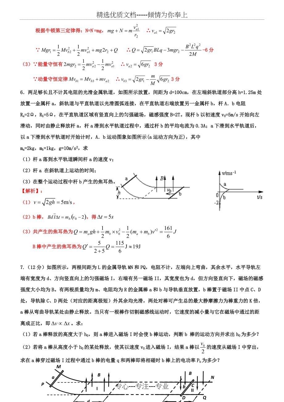 电磁感应中的动量守恒经典题(共7页)_第5页