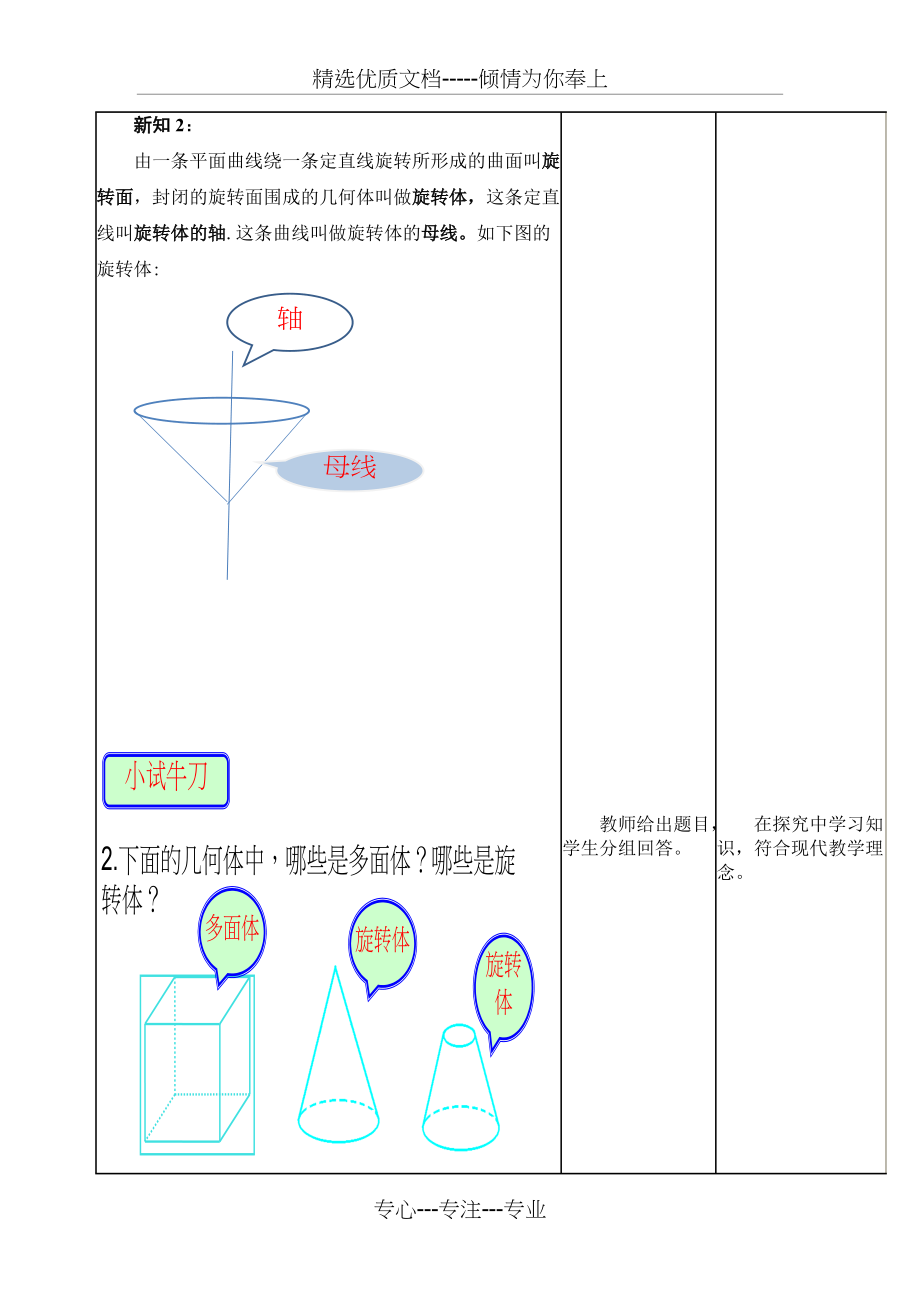 认识多面体与旋转体教案(共6页)_第4页