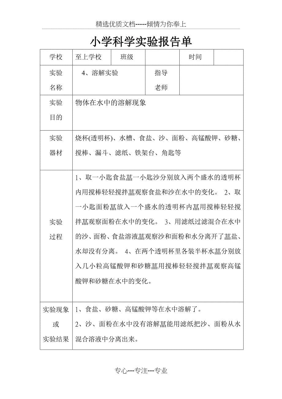 小学科学实验报告单样板(共16页)_第5页