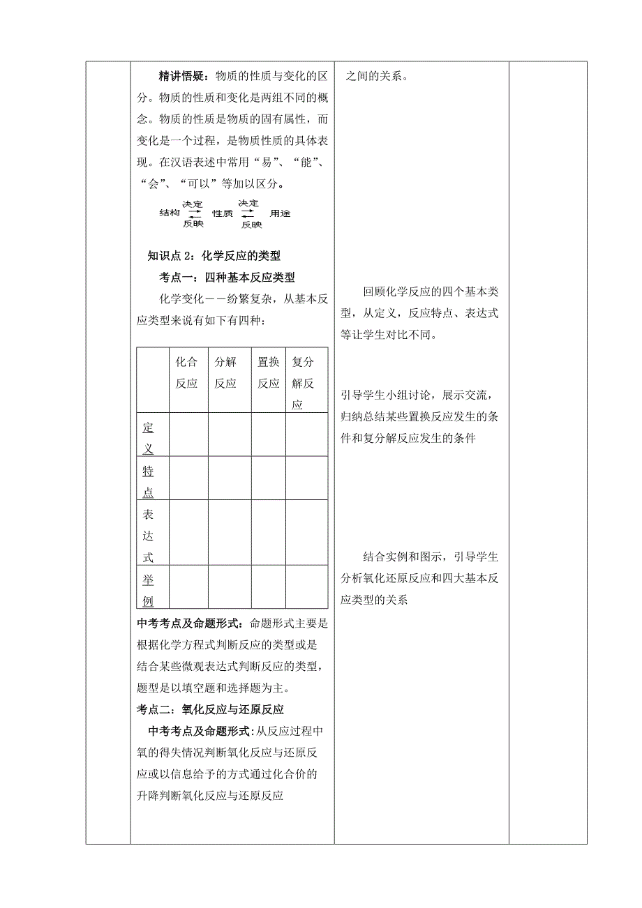 中考化学复习 物质的性质和变化教案 新人教版-新人教版初中九年级全册化学教案_第3页