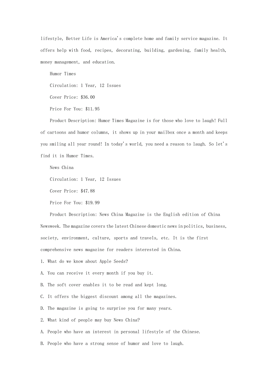 届高三英语10月月考试题(含解析) 试题_第2页