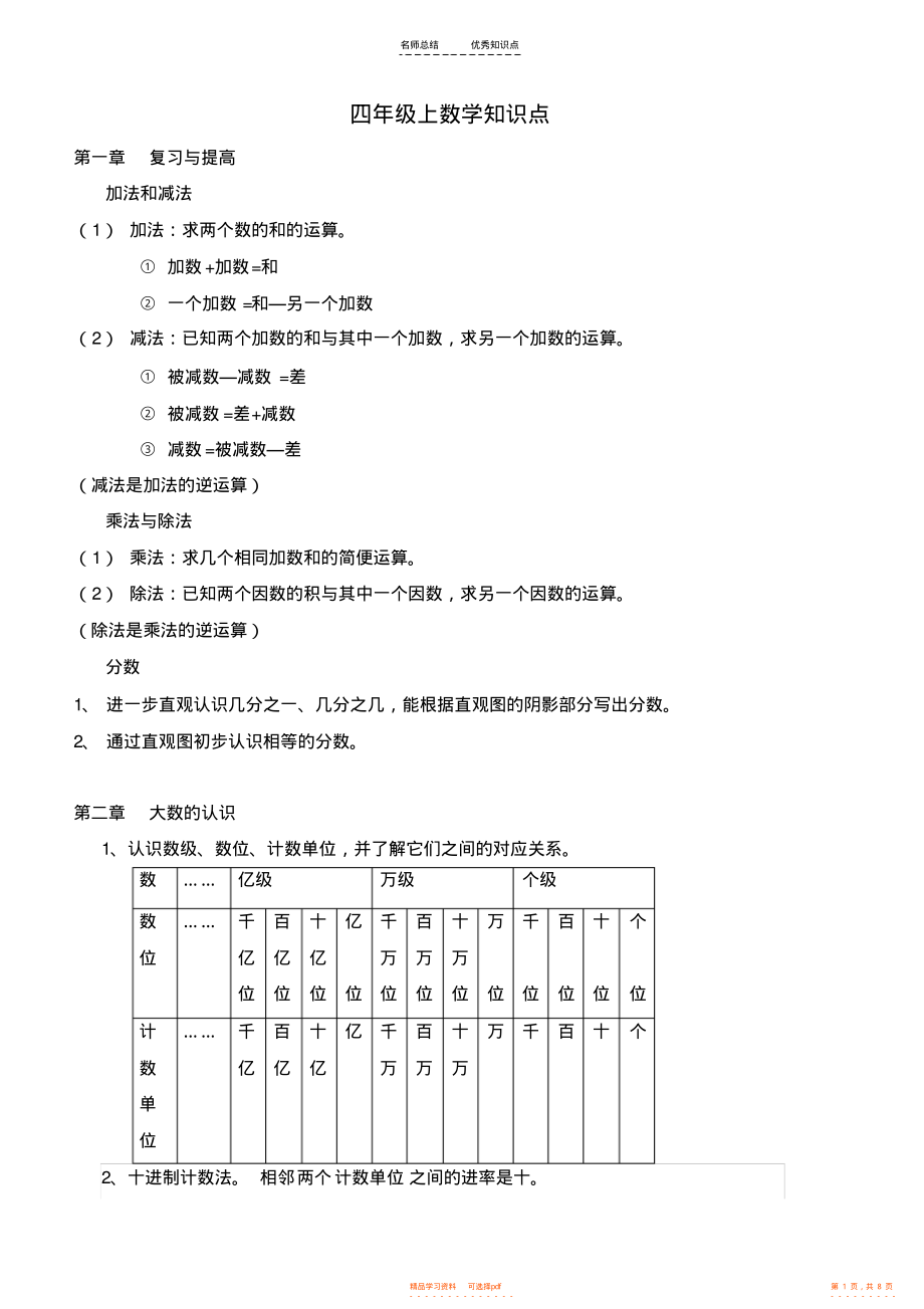 【知识】沪教版四年级上数学知识点_第1页