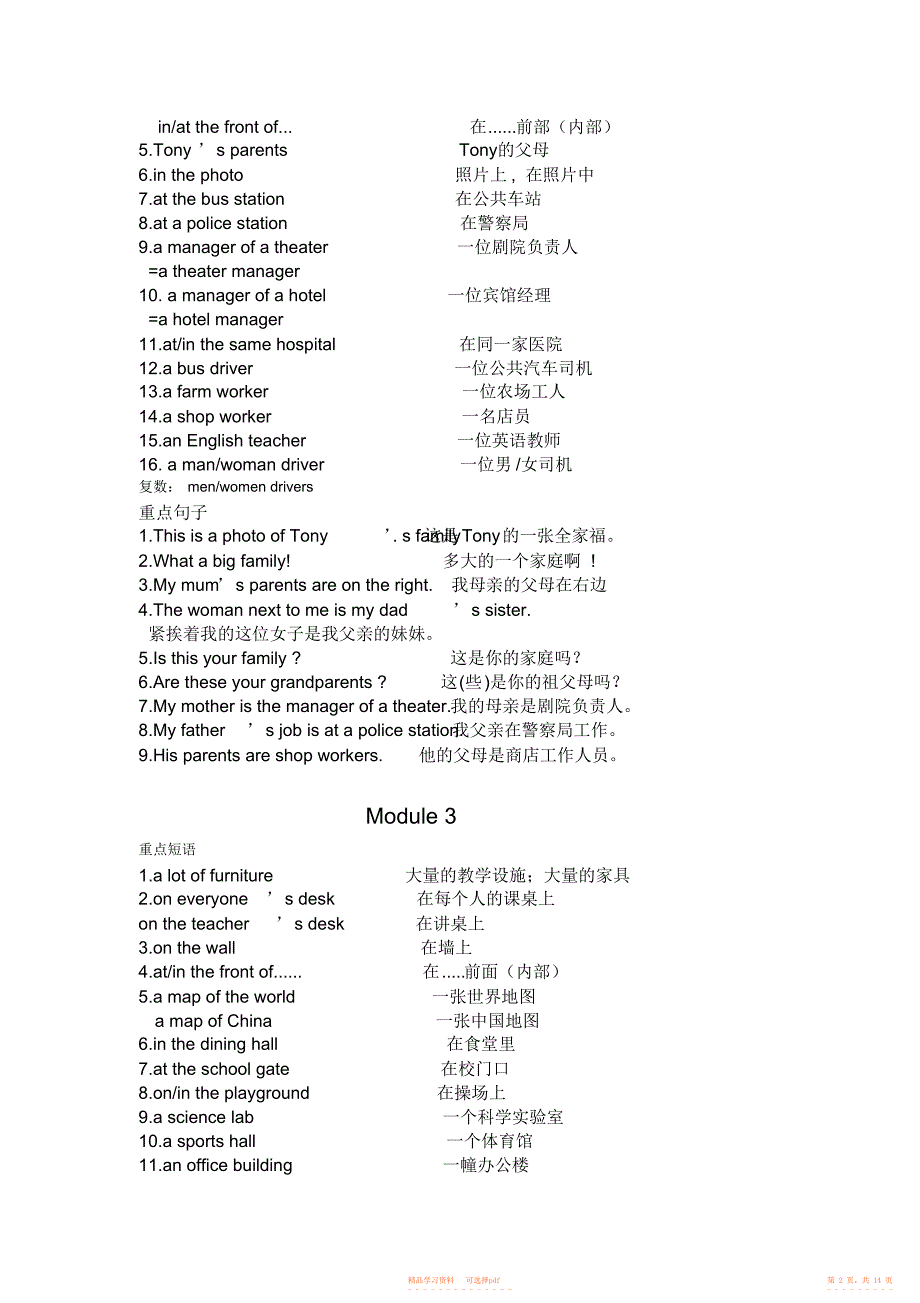 【知识】外研版七年级上册知识点整理2_第2页