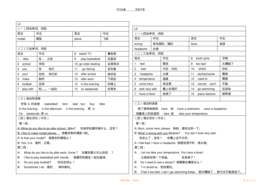 【知识】英语知识点四年级_第2页