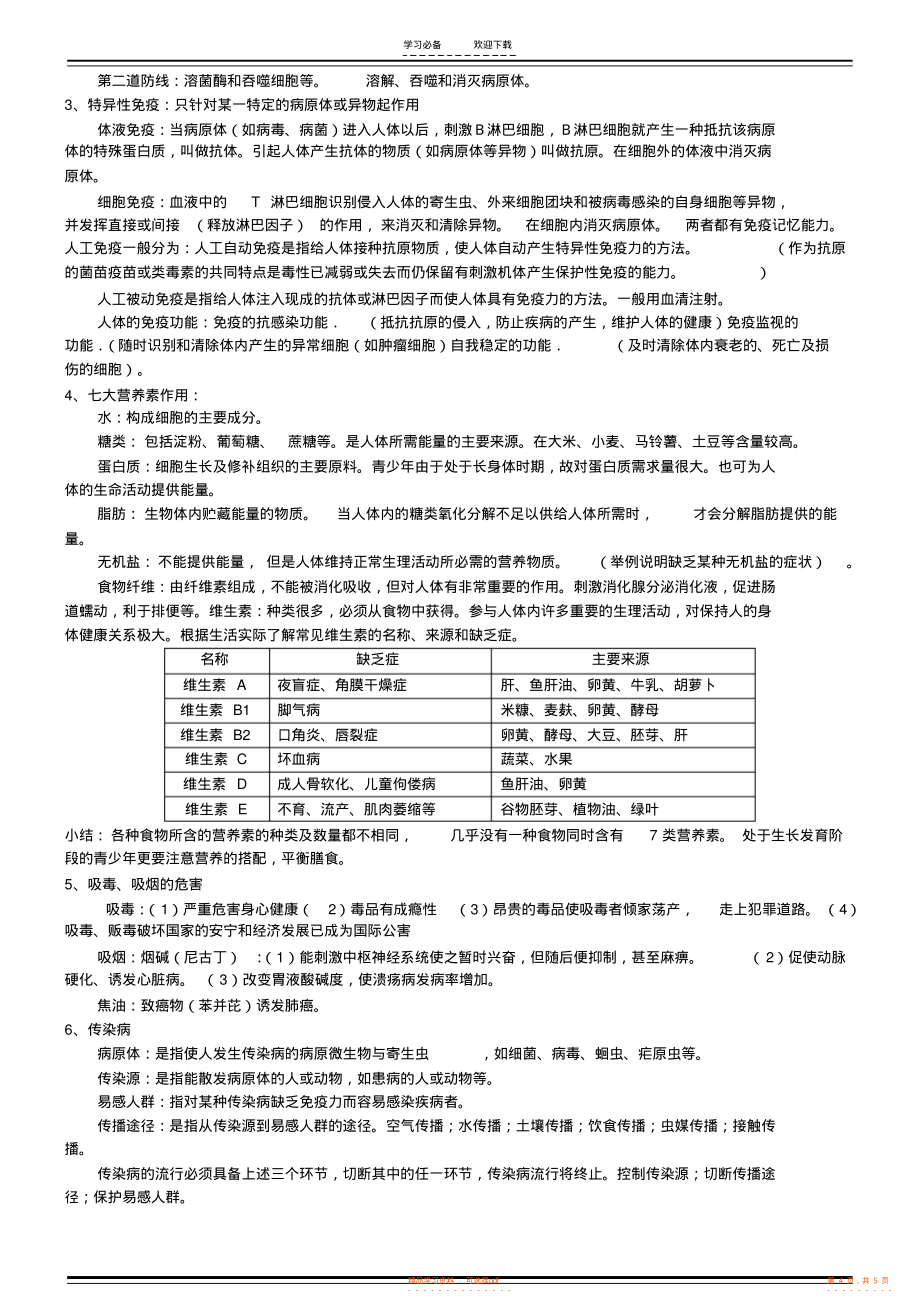 【知识】九年级生物知识点整理_第4页