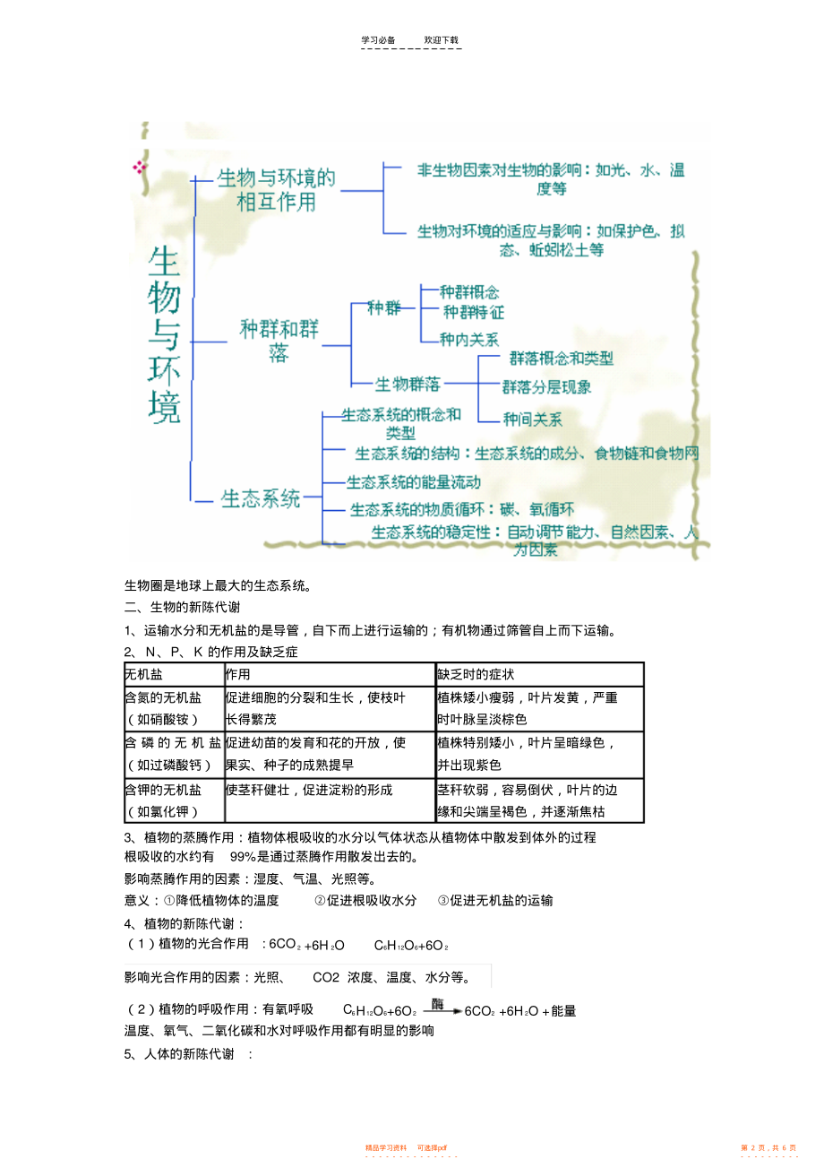 【知识】九年级科学生物知识点整理_第2页