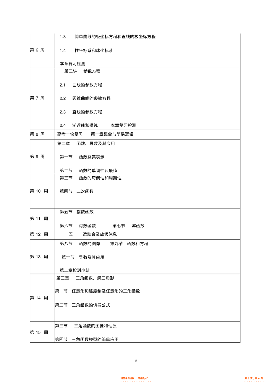 【数学】高二年级下学期数学教学计划_第3页