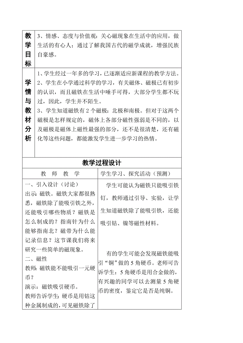 九年级物理“磁是什么”教学设计_第2页