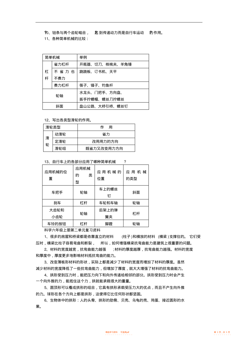 【知识】小学科学六年级上册期末复习知识点汇总2_第3页