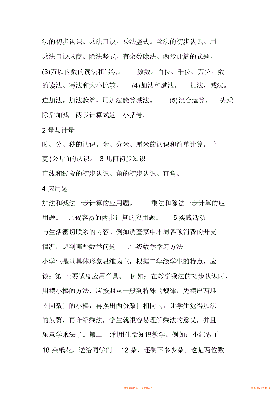 【知识】小学各年级数学知识点、重难点及学习方法_第3页