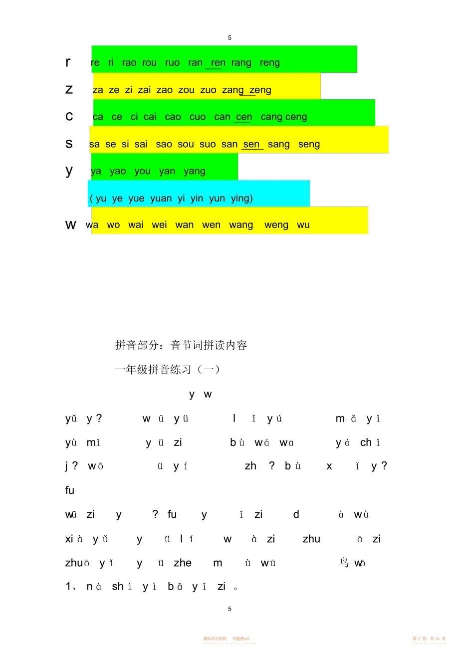 【知识】部编版人教版小学语文一年级上册知识汇总_第5页