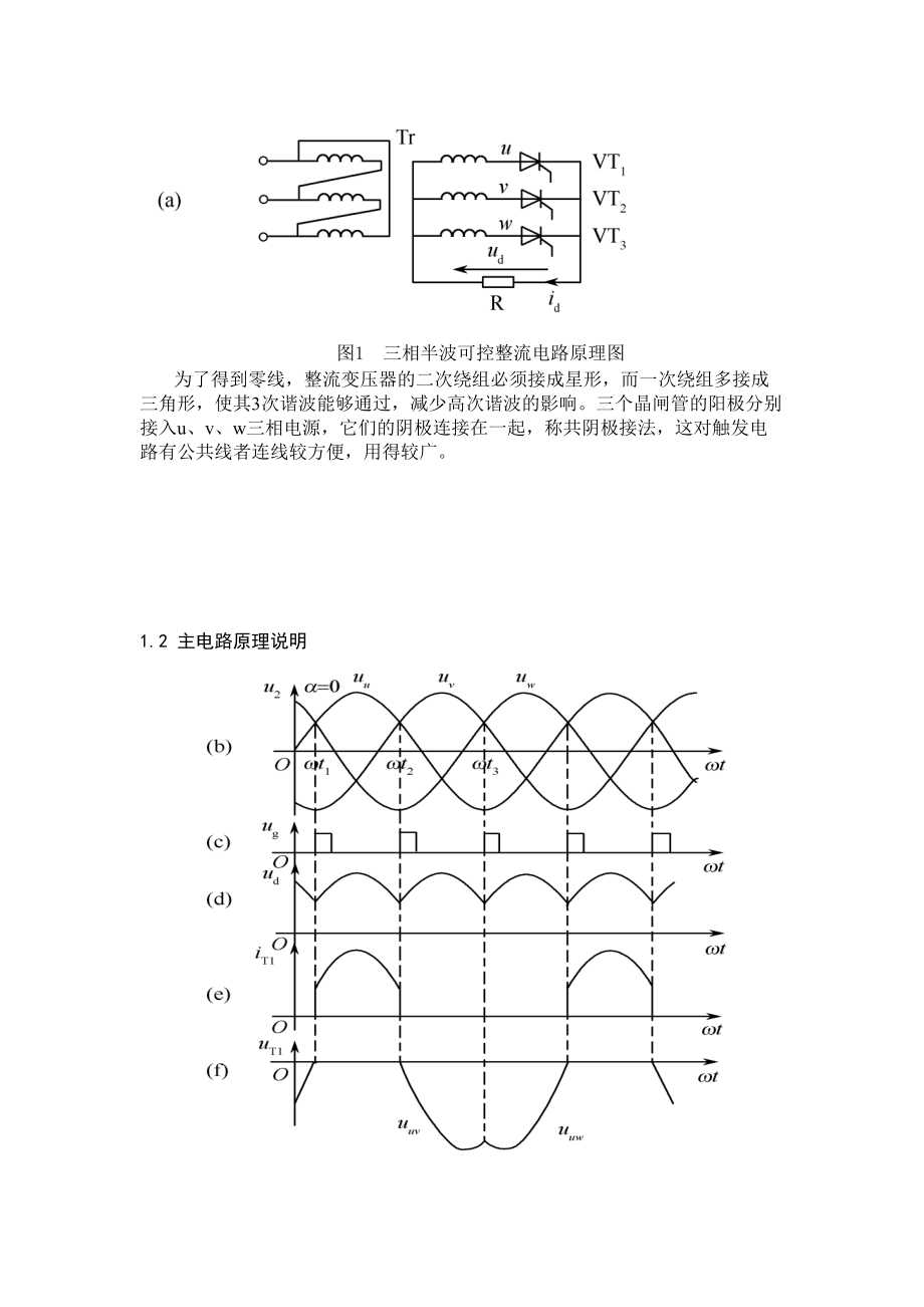 电力电子课程设计三相半波可控整流电路电阻性负载_第4页