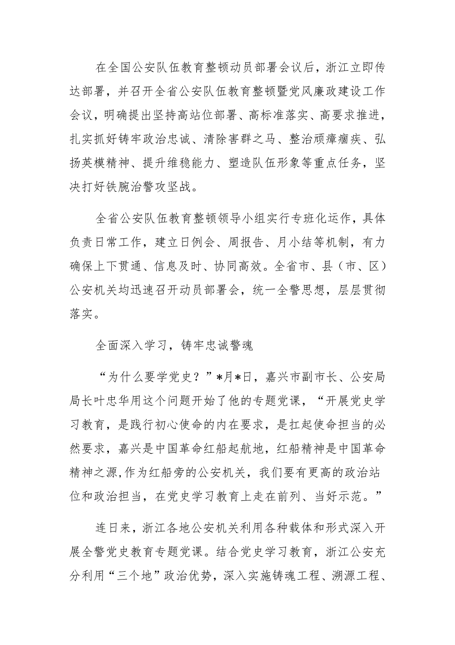 公安队伍教育整顿“三能”精神主题党日学习报告_第2页