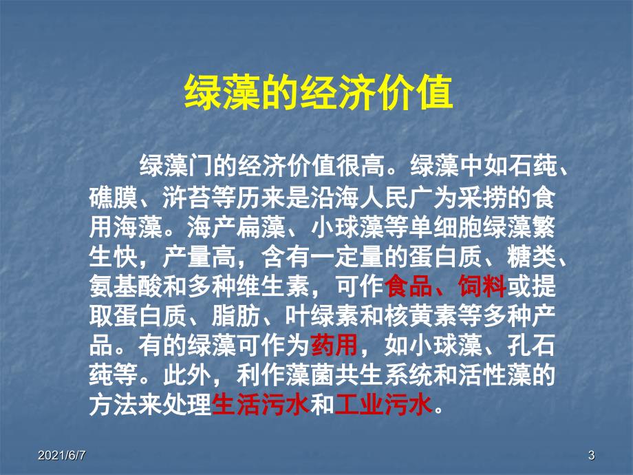 金藻、绿藻与人类的关系PPT课件_第3页