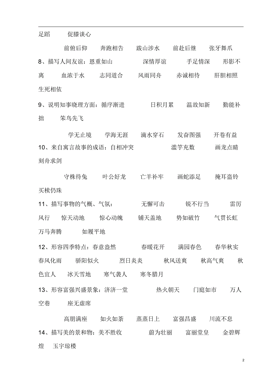 最新小升初成语归类大全_第2页