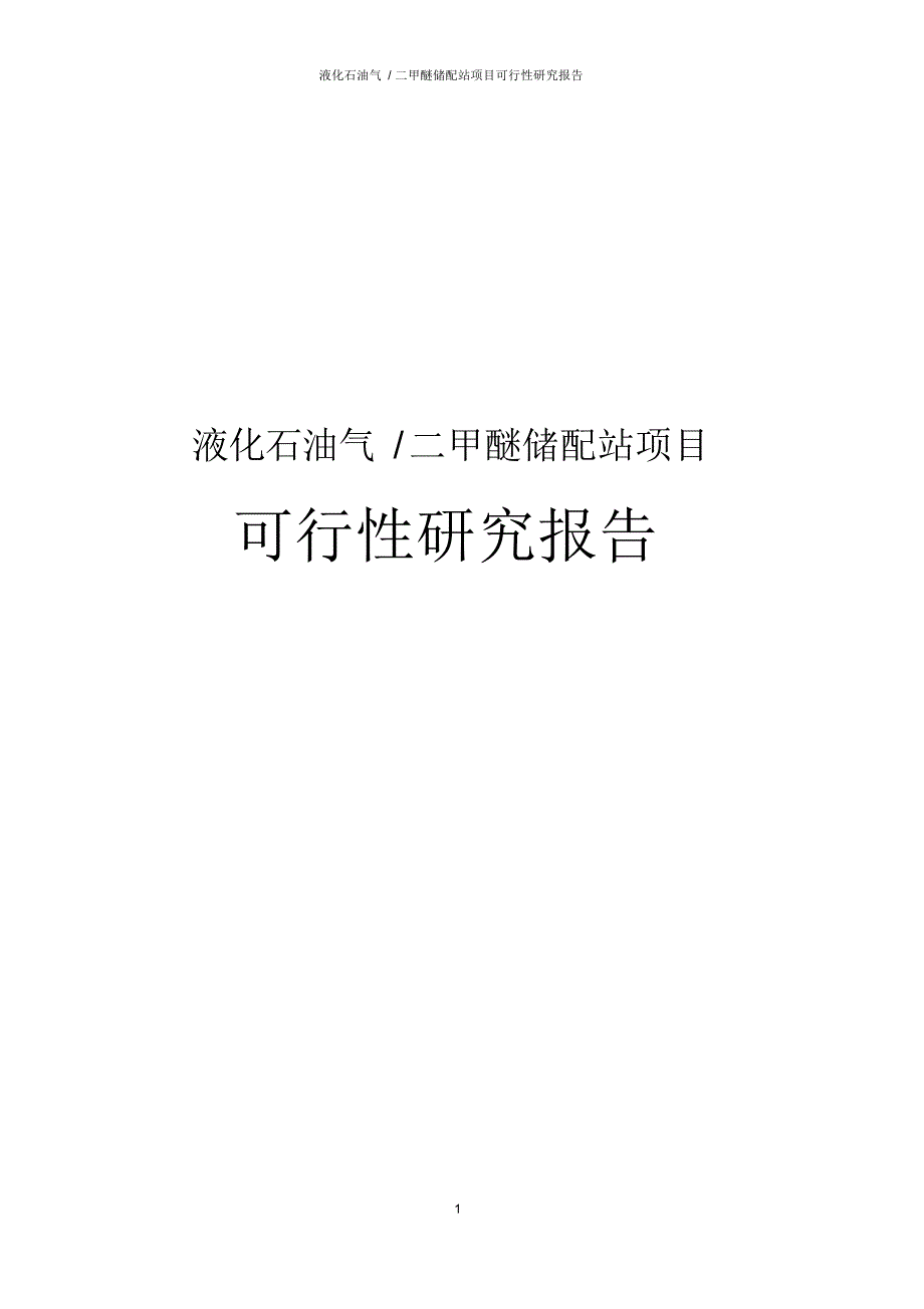 液化石油气二甲醚储配站项目可行性研究报告_第1页