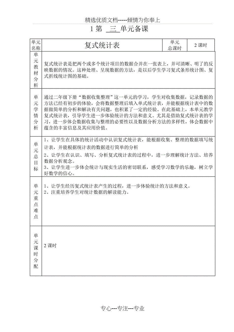 新人教版三年级数学下册三四单元备课课案(共27页)_第1页