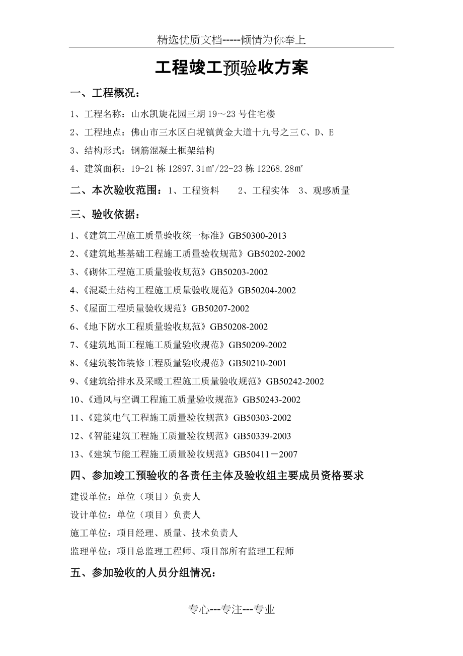 工程竣工预验收方案(共2页)_第1页