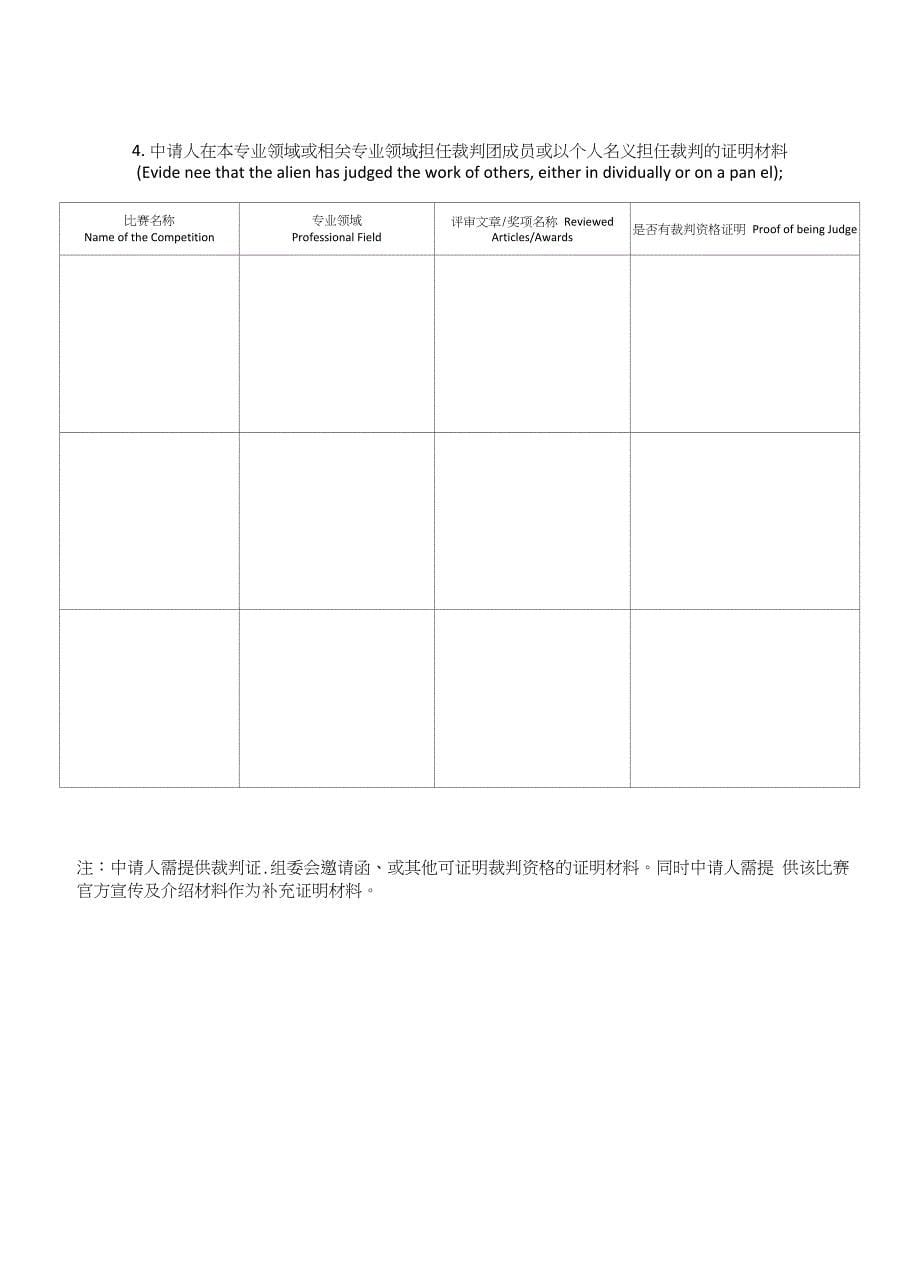 EB-1A申请人资质评估表格单页版_第5页