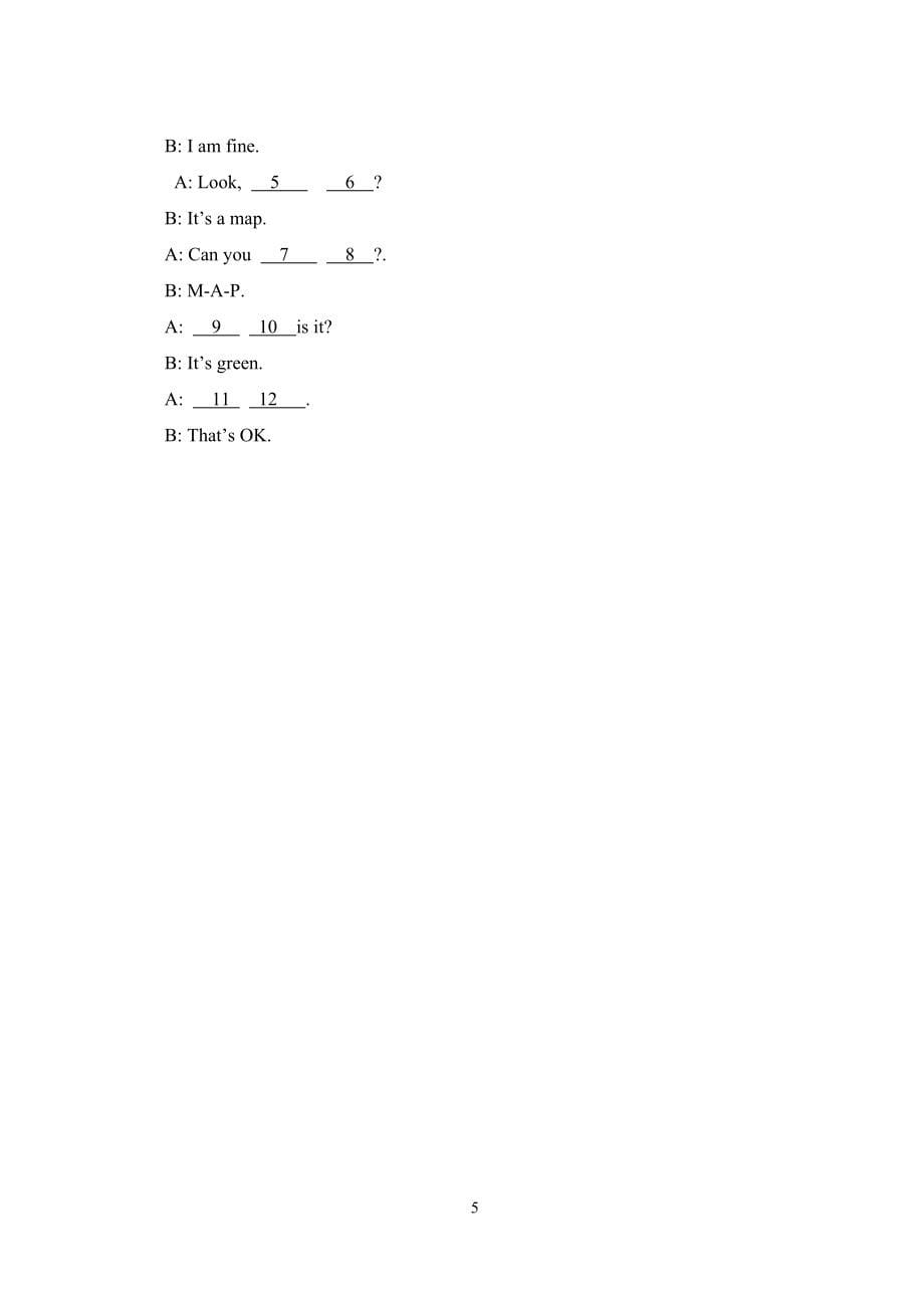 人教版七年级上英语单元检测题starter(1-3)附答案_第5页
