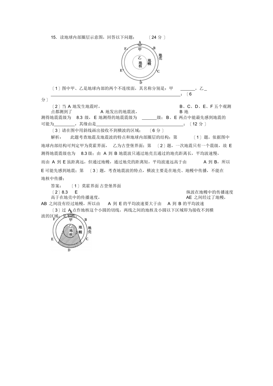 高一地理必修一第四章测试题及答案2_第4页