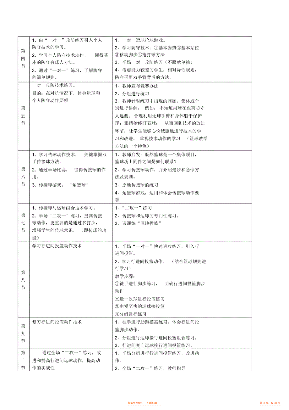 2022年11月篮球单元计划及教案-修改_第3页