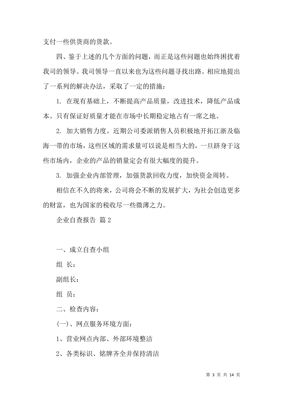 《热门企业自查报告模板六篇》_第3页