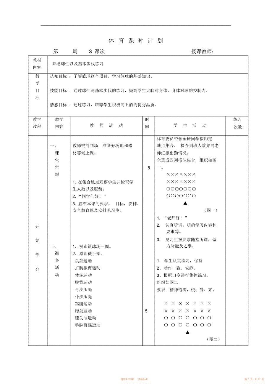 2022年初一篮球课时教案_第5页