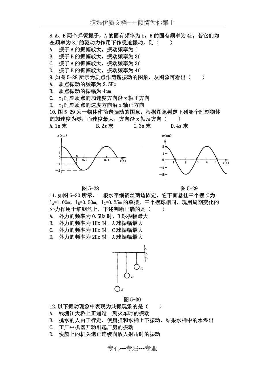 高二物理选修3-4第一章单元检测试题(共5页)_第2页