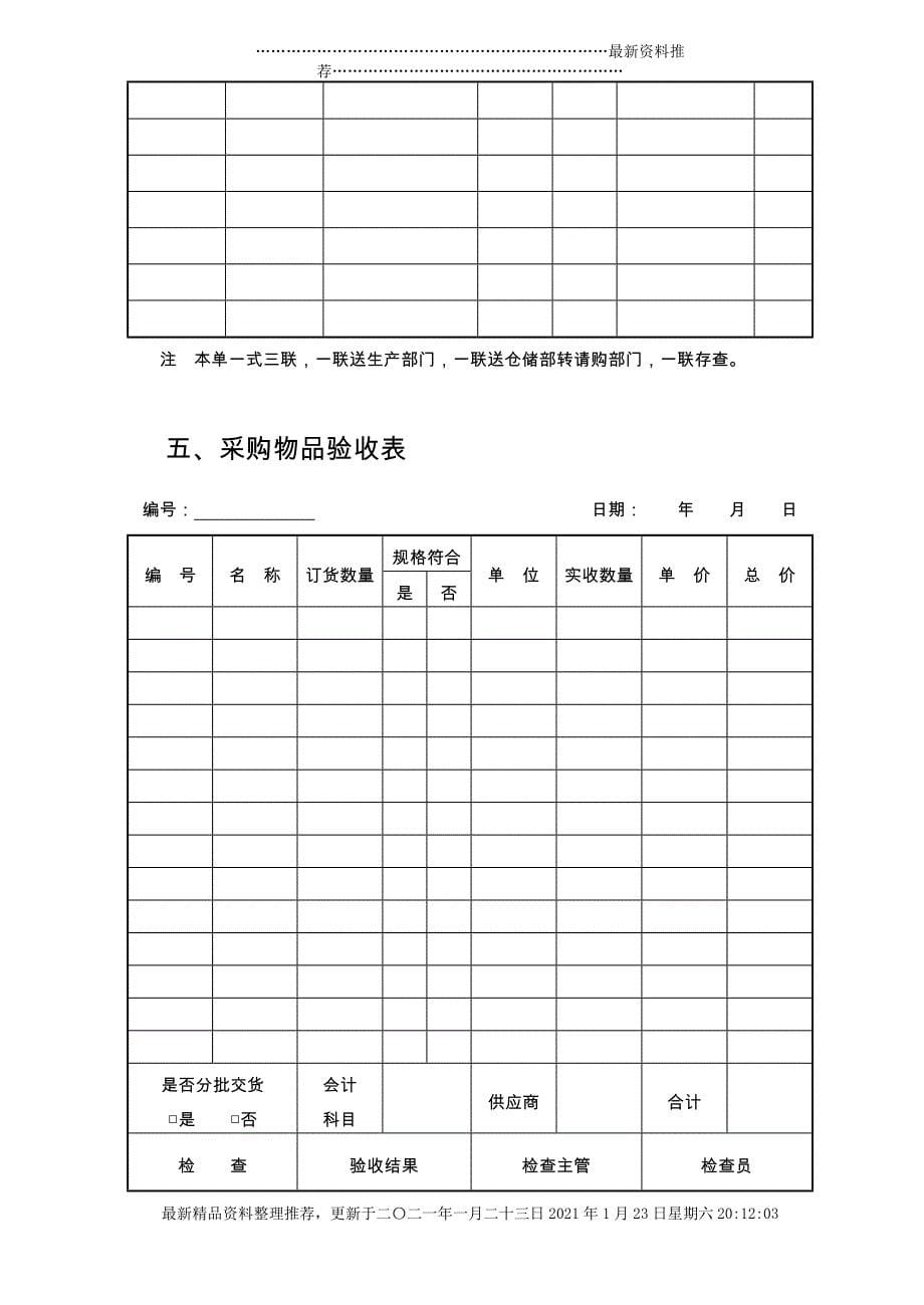 某公司采购物品的验收、结算与库存管理表件[13页]_第5页