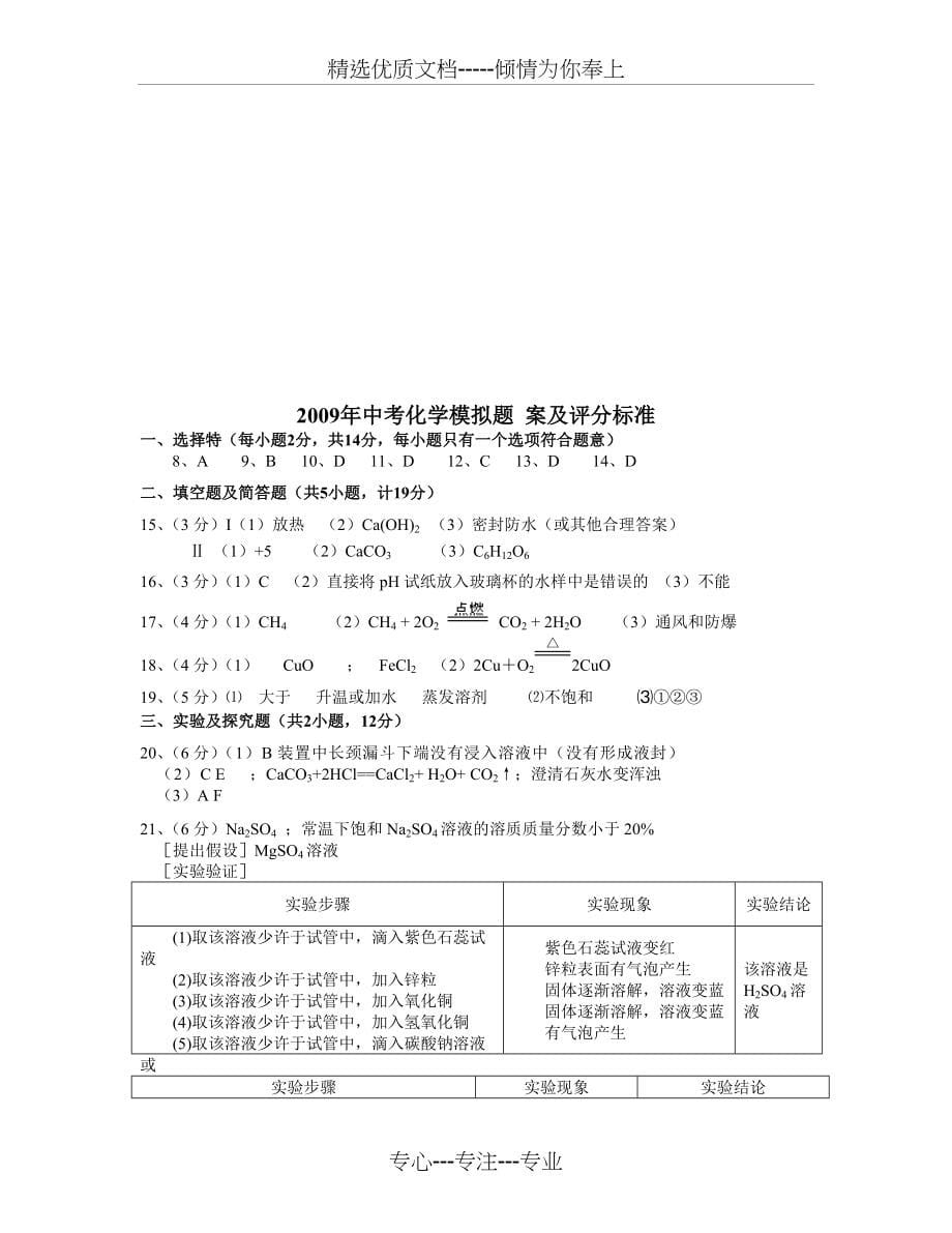 2010陕西省中考化学模拟试题(共6页)_第5页