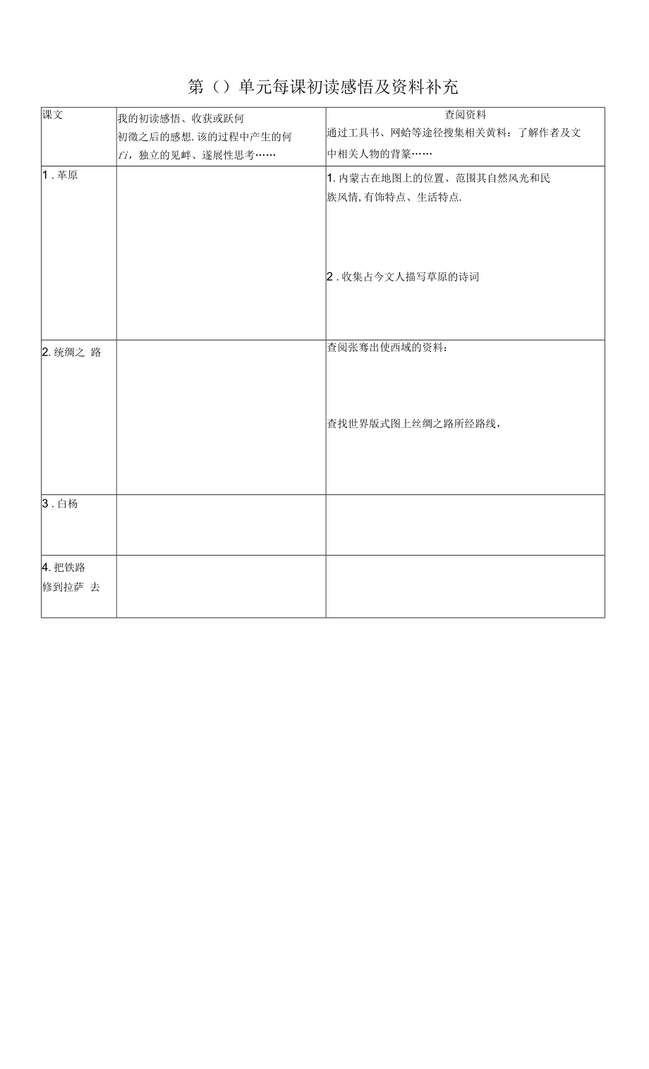 单元学习计划(五下1)_第2页