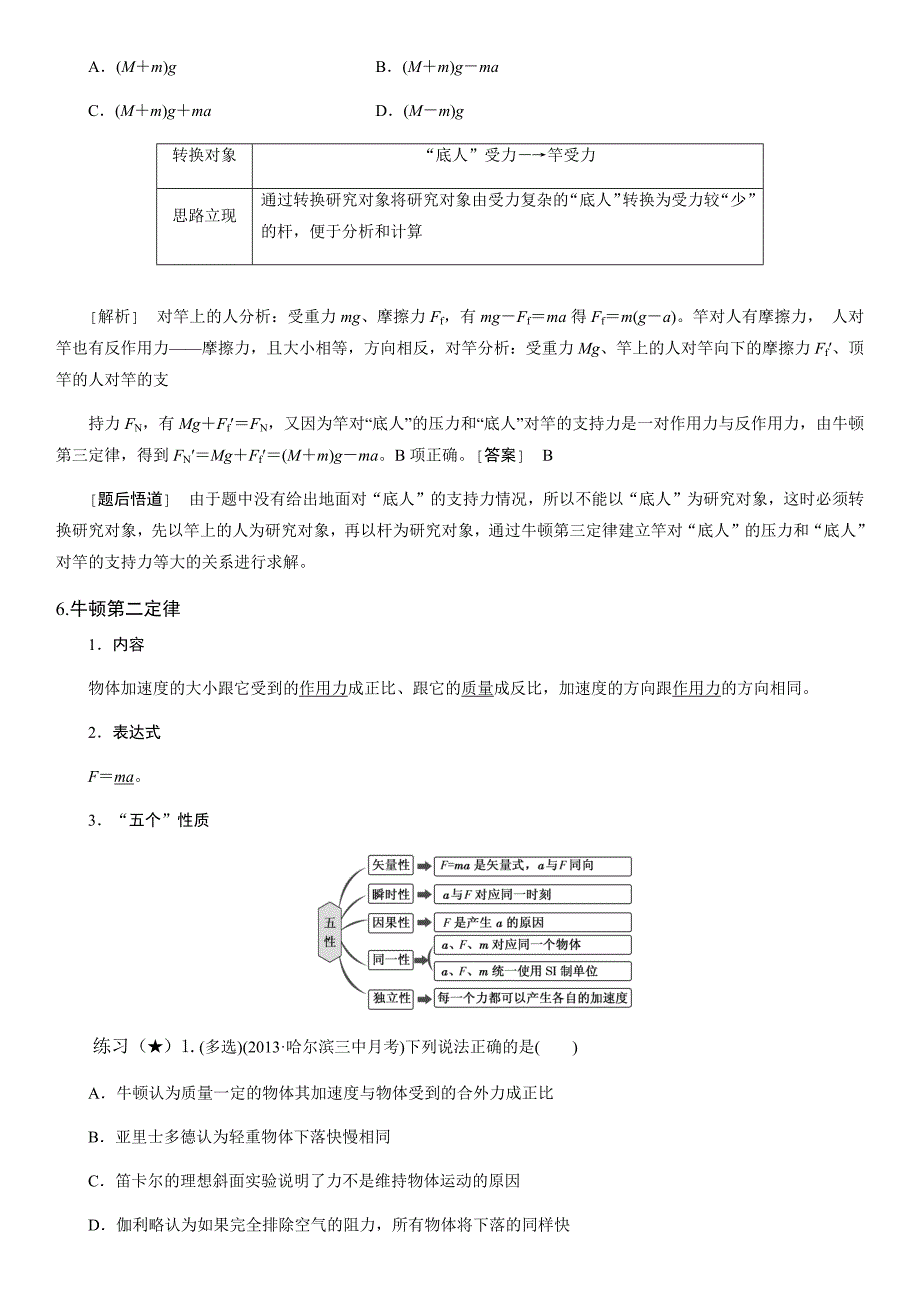 高一物理牛顿运动定律综合_第2页