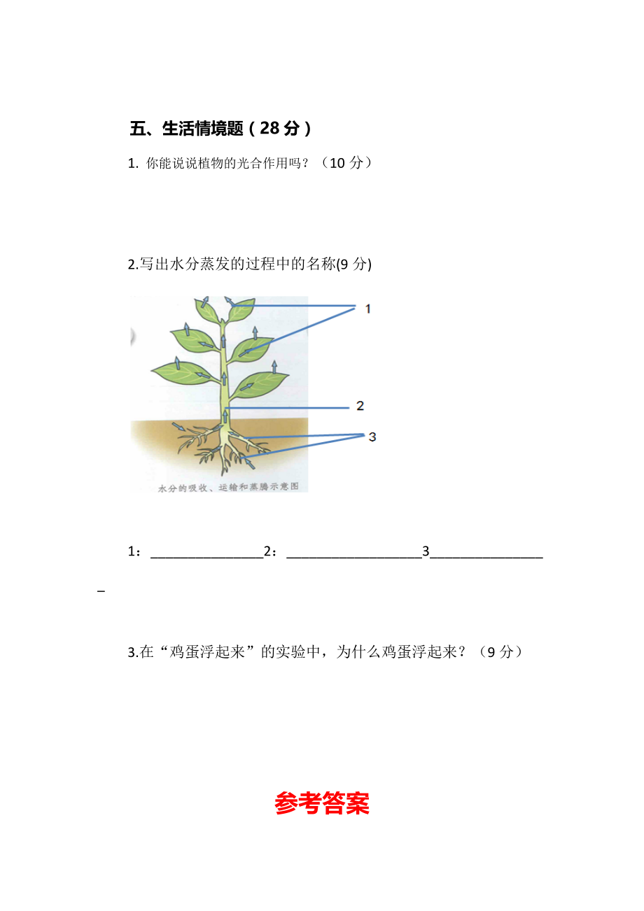 【最新版】新版粤教粤科版科学五年级上册期中测试卷及答案2_第4页