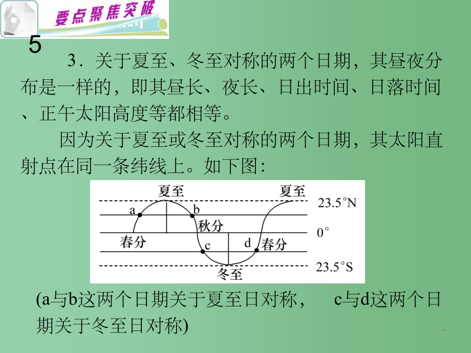 高考地理第二轮考点聚焦复习6 地球运动规律课件_第5页