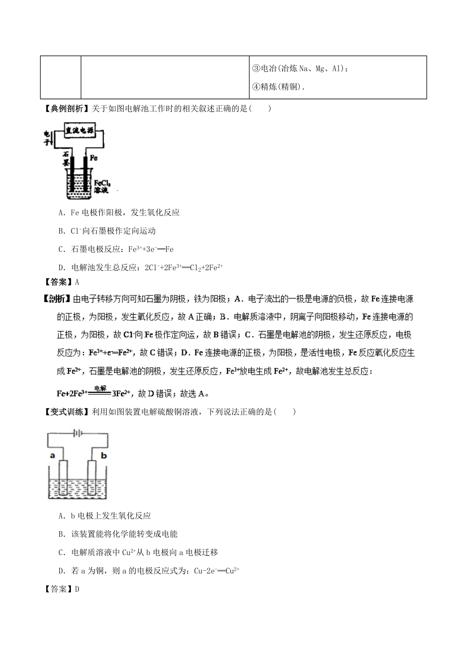 高中化学最基础考点系列考点电解池的工作原理新人教选修_第3页