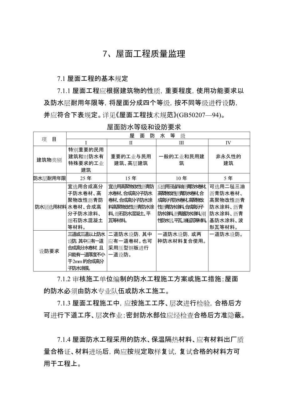 《工程施工土建监理建筑监理资料》屋面工程质量监理_第1页