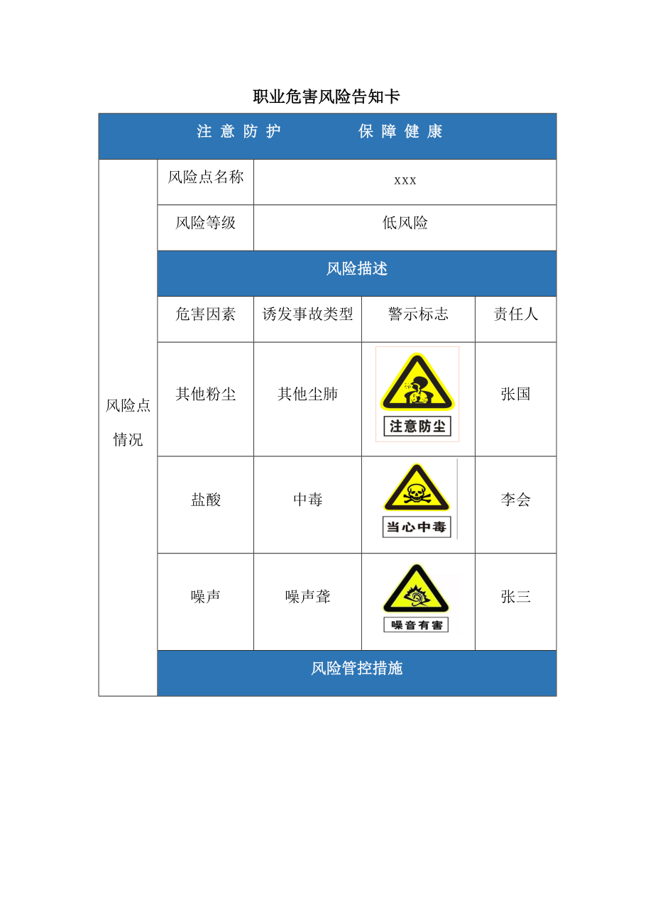 职业危害风险告知卡_第1页