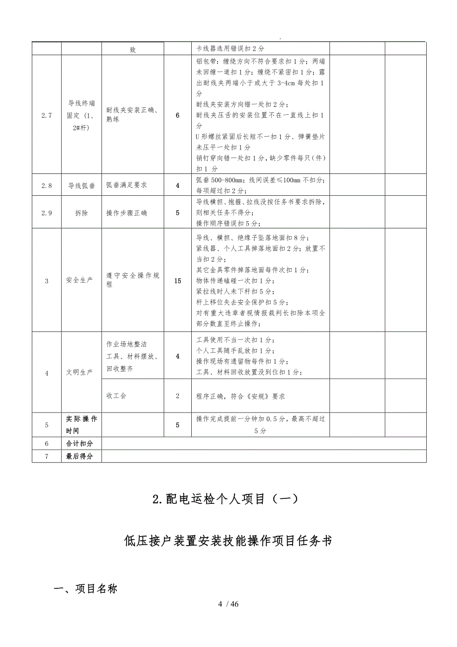 X年农电工实际操作项目评分标准_第4页