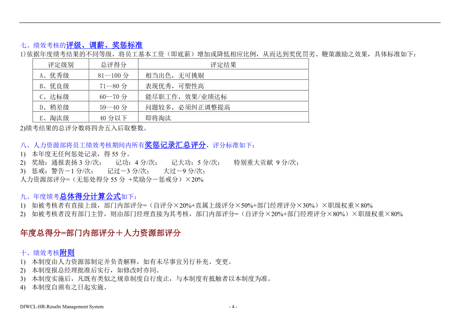 某外贸公司绩效考核管理制度(DOC 15页)_第4页