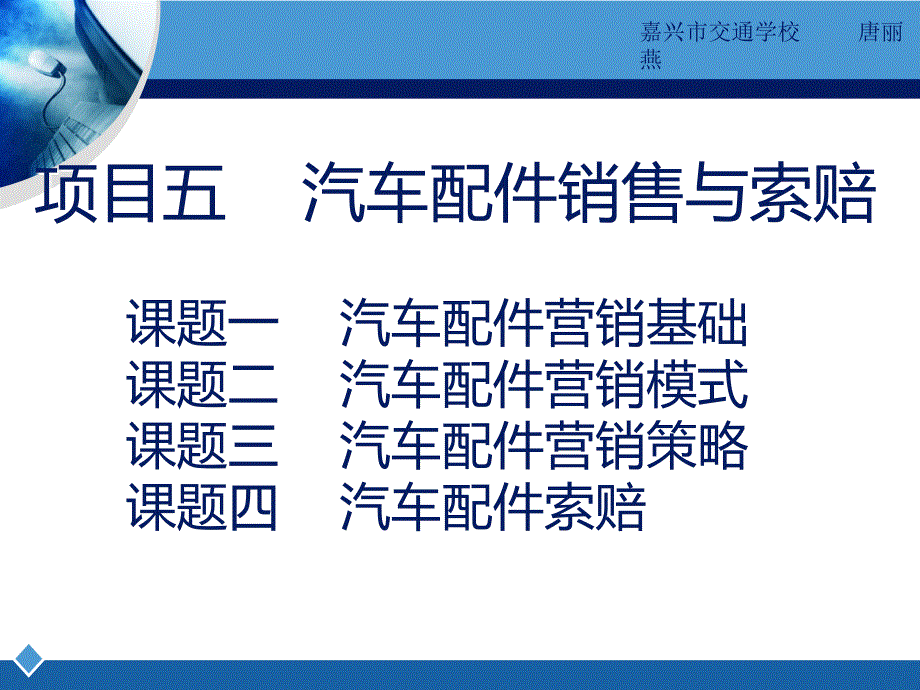 汽车配件销售与索赔培训课件(共46页)_第1页