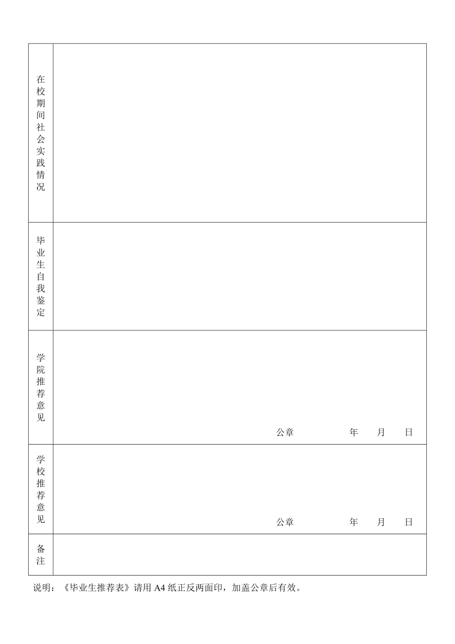 四川农业大学毕业生就业推荐表 (1)_第2页