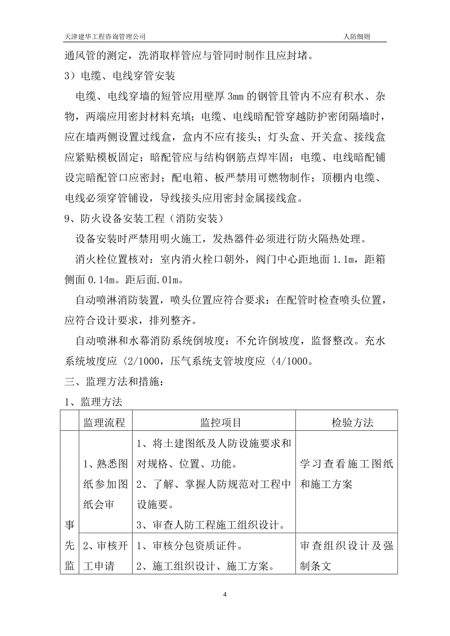 《工程施工土建监理建筑监理资料》陕西大厦人防监理实施细则_第4页