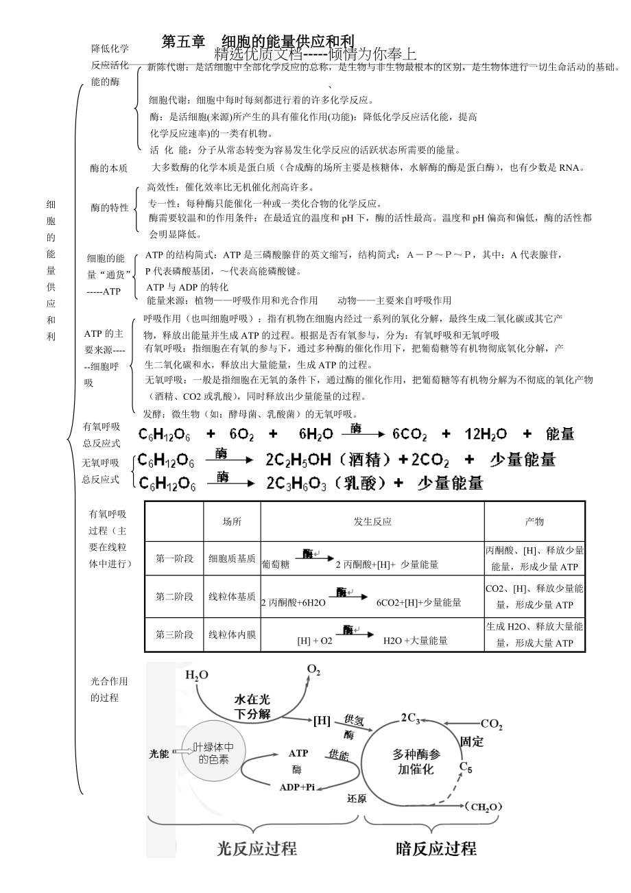 知识框架图(生物必修一1--5章)(共4页)_第4页